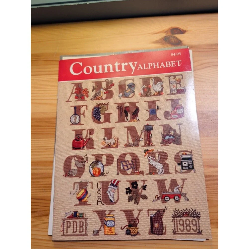 Assorted Vintage Cross Stitch Samplers + Year in Samplers Calendar, 1988
